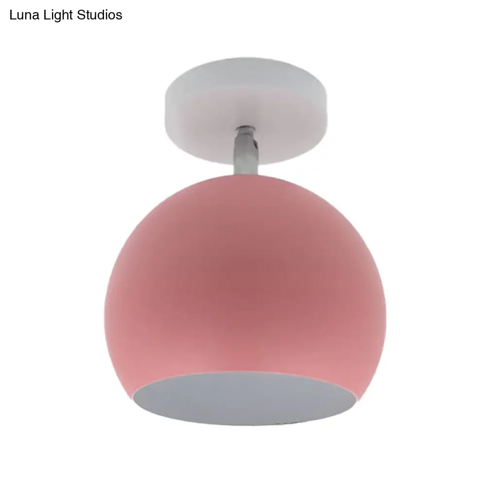 Adjustable Half Sphere Flush Mount Macaron Aluminum Lighting Fixture - Small | 1 Bulb