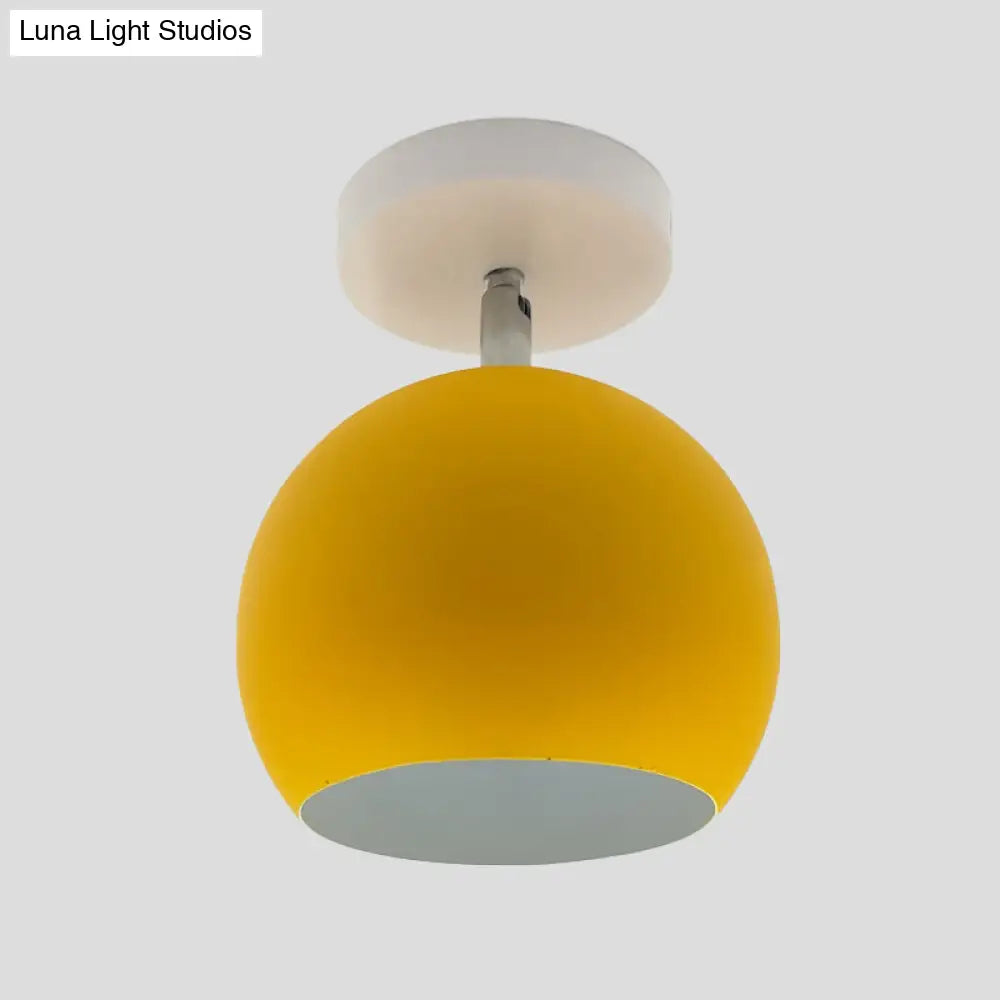 Adjustable Half Sphere Flush Mount Macaron Aluminum Lighting Fixture - Small | 1 Bulb
