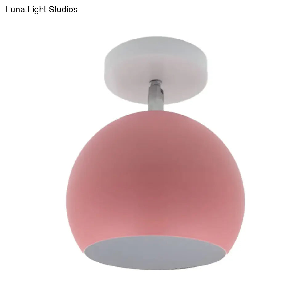 Adjustable Half Sphere Flush Mount Macaron Aluminum Lighting Fixture - Small | 1 Bulb