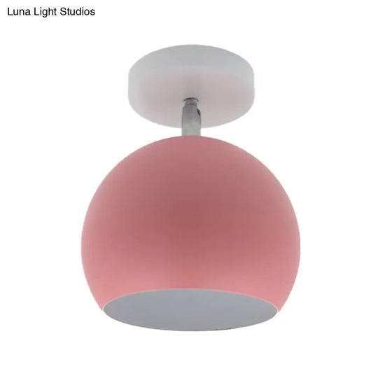 Adjustable Half Sphere Flush Mount Macaron Aluminum Lighting Fixture - Small | 1 Bulb