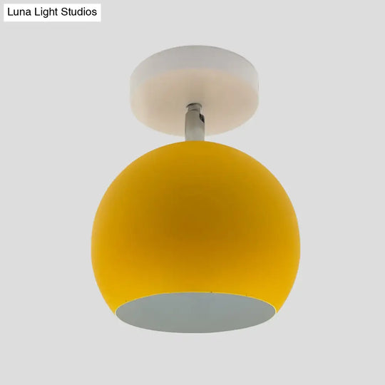 Adjustable Half Sphere Flush Mount Macaron Aluminum Lighting Fixture - Small | 1 Bulb