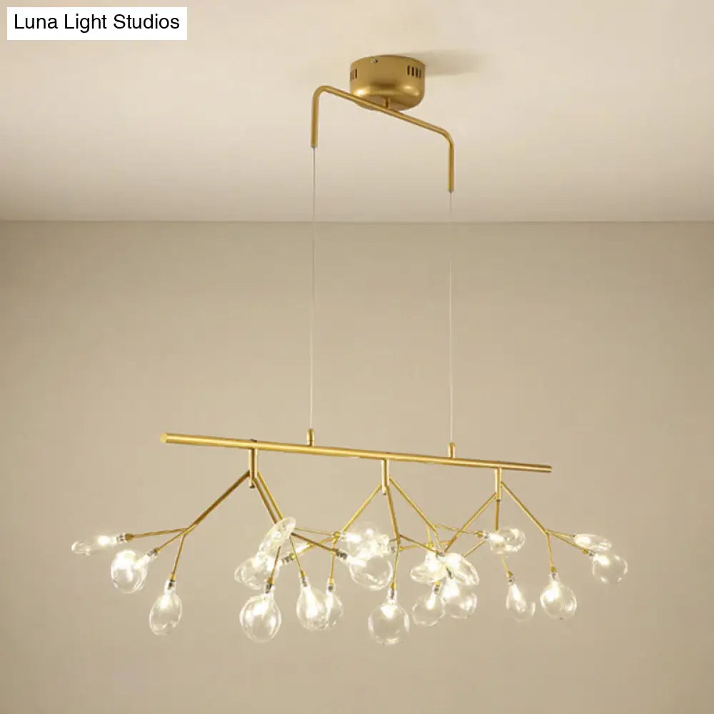 Adjustable Hanging Cord Island Lighting - Contemporary Firefly Metal Pendant With 27 Lights For