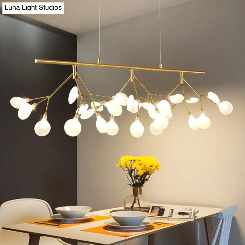 Adjustable Hanging Cord Island Lighting - Contemporary Firefly Metal Pendant With 27 Lights For