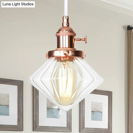 Height Adjustable Industrial Hanging Pendant Light - 1-Light Indoor Black/Bronze/Brass Finish With