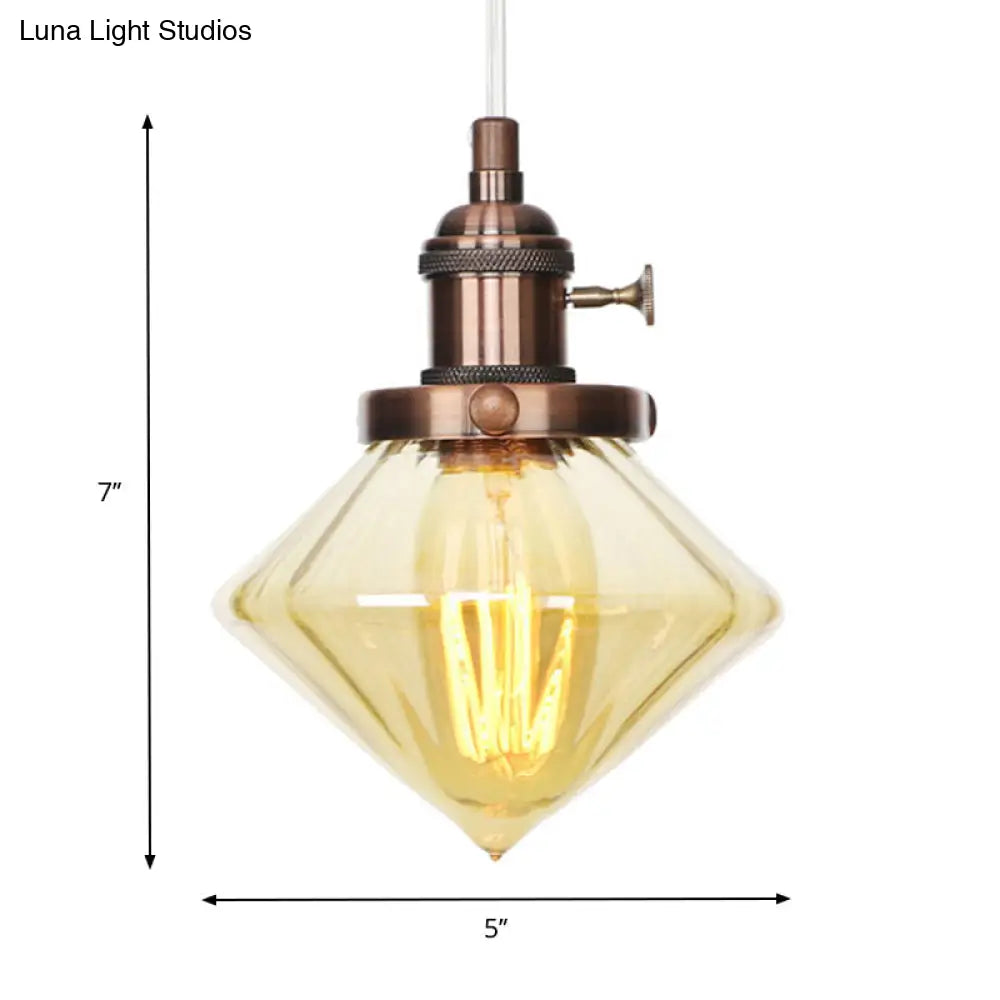 Height Adjustable Industrial Hanging Pendant Light - 1-Light Indoor Black/Bronze/Brass Finish With