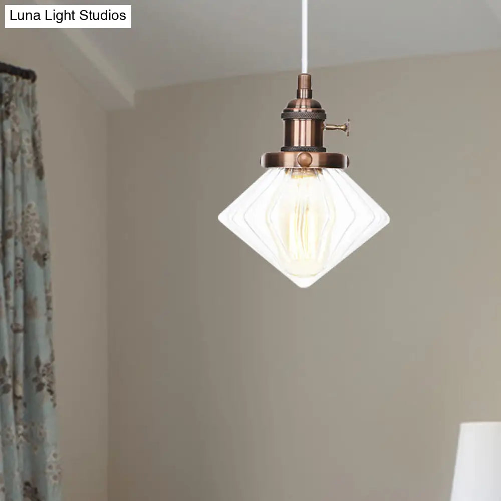 Height Adjustable Industrial Hanging Pendant Light - 1-Light Indoor Black/Bronze/Brass Finish With