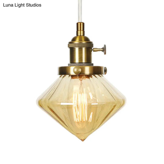 Height Adjustable Industrial Hanging Pendant Light - 1-Light Indoor Black/Bronze/Brass Finish With