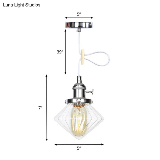 Height Adjustable Industrial Hanging Pendant Light - 1-Light Indoor Black/Bronze/Brass Finish With