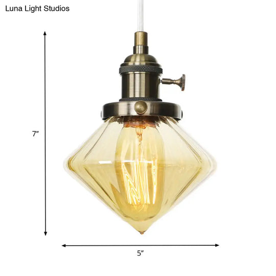 Height Adjustable Industrial Hanging Pendant Light - 1-Light Indoor Black/Bronze/Brass Finish With