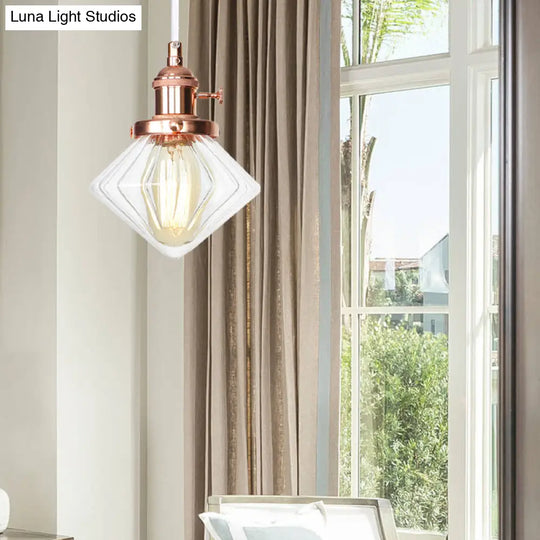 Height Adjustable Industrial Hanging Pendant Light - 1-Light Indoor Black/Bronze/Brass Finish With