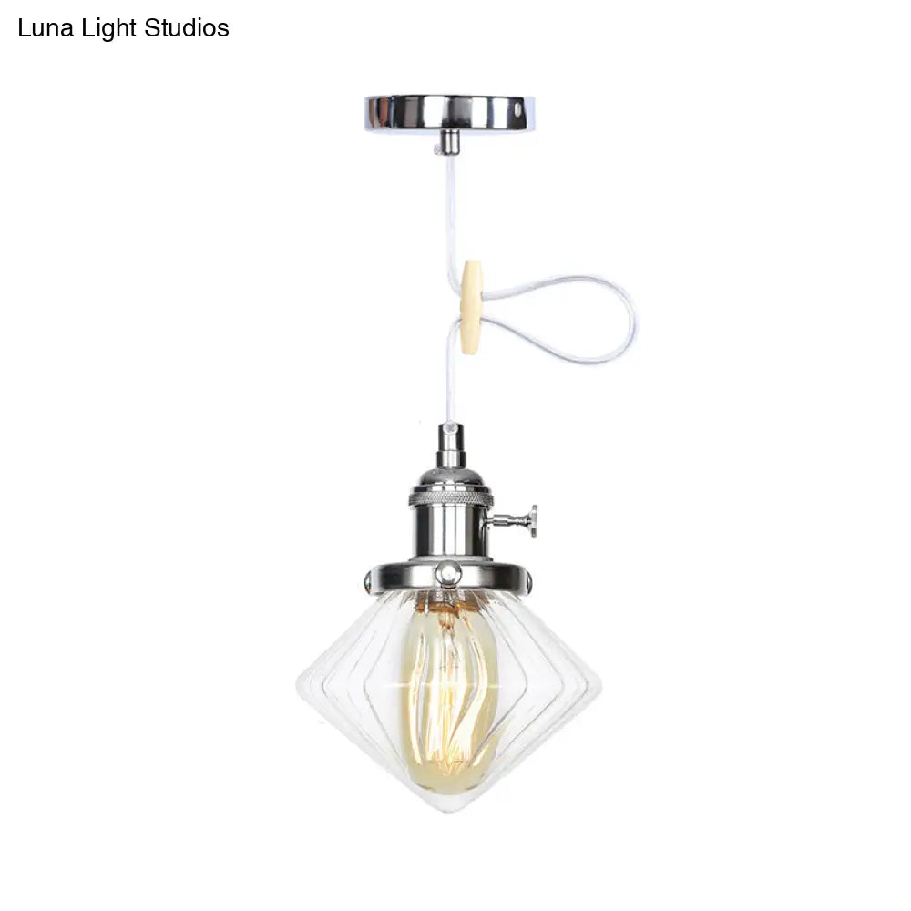 Height Adjustable Industrial Hanging Pendant Light - 1-Light Indoor Black/Bronze/Brass Finish With