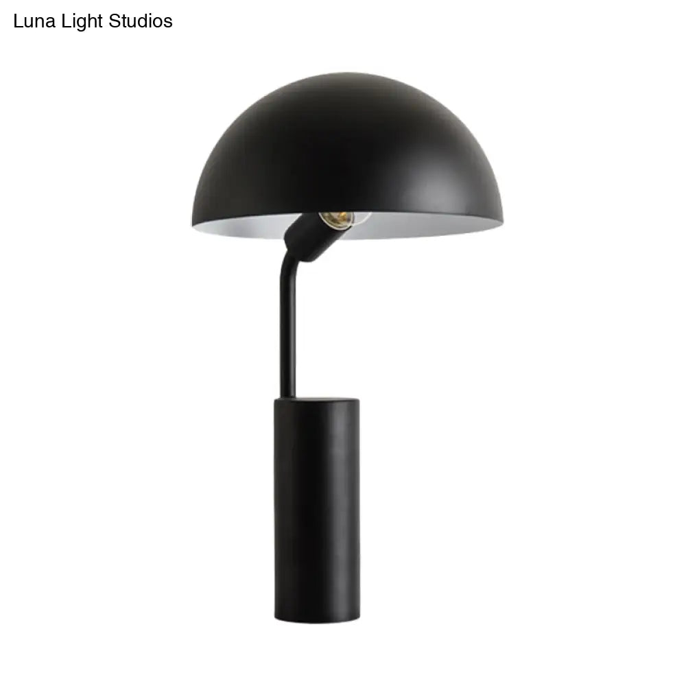 Adjustable Iron Domed Macaron Desk Lamp With Black/Light Green Finish