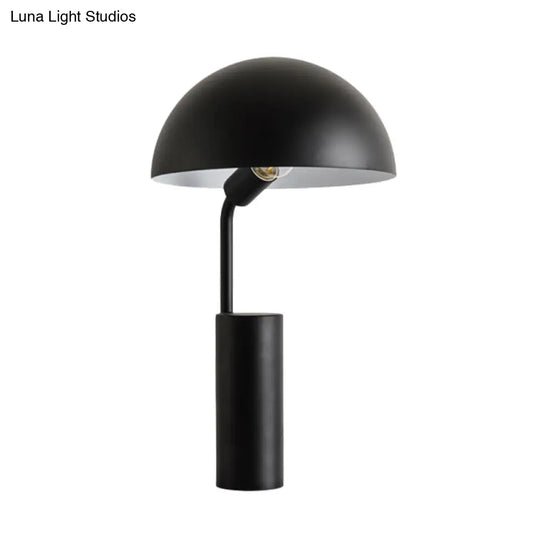 Adjustable Iron Domed Macaron Desk Lamp With Black/Light Green Finish