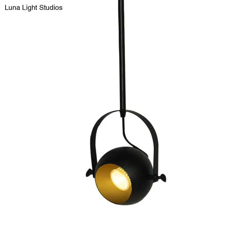 Adjustable Led Dome Pendant Light In Antiqued Black Metallic Finish