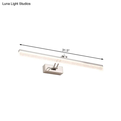 Adjustable Led Vanity Light In Modern Chrome - Acrylic Linear Design Warm/White Option 16/23.5/31.5