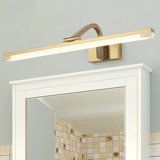 Adjustable Led Vanity Light - Traditional Acrylic Wall Sconce Lighting For Bathrooms Brass / 15.5