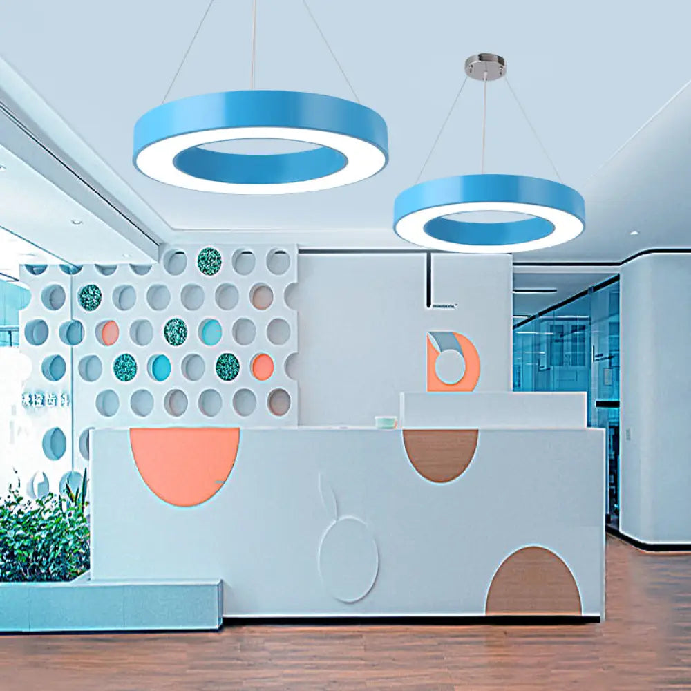 Adjustable Metal Drum Pendant Light With Integrated Led For Play Room