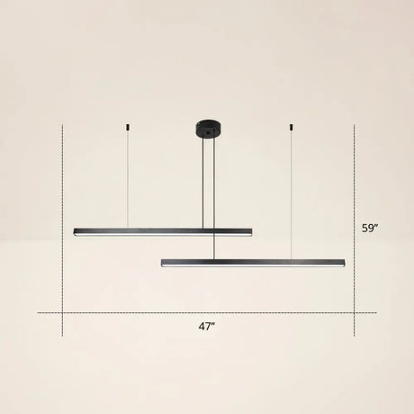 Adjustable Metal Line Art Led Pendant Lamp For Minimalist Bedroom Ceiling 2 / Black White