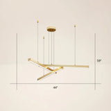 Adjustable Metal Line Art Led Pendant Lamp For Minimalist Bedroom Ceiling 3 / Gold Warm