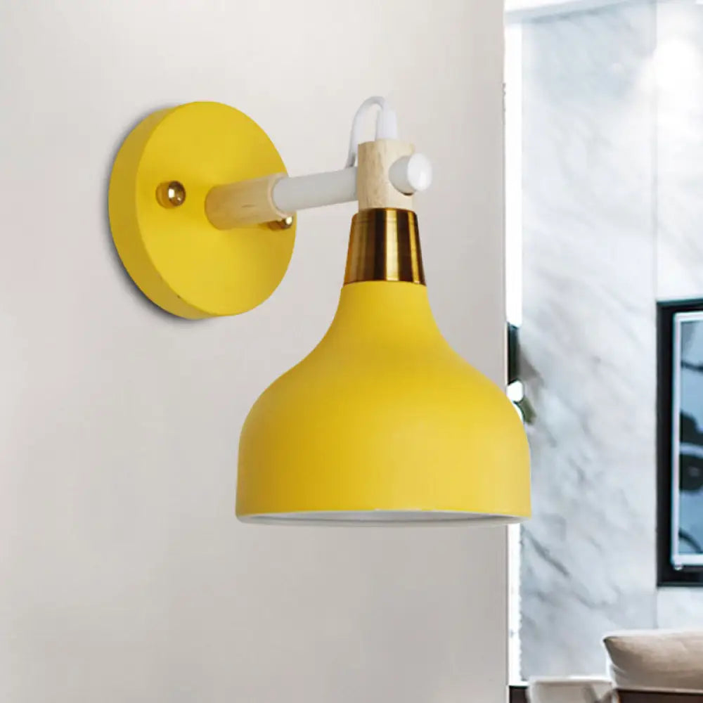 Adjustable Metal Onion Wall Light - Nordic Sconce Lighting For Bathroom In Candy Color Yellow