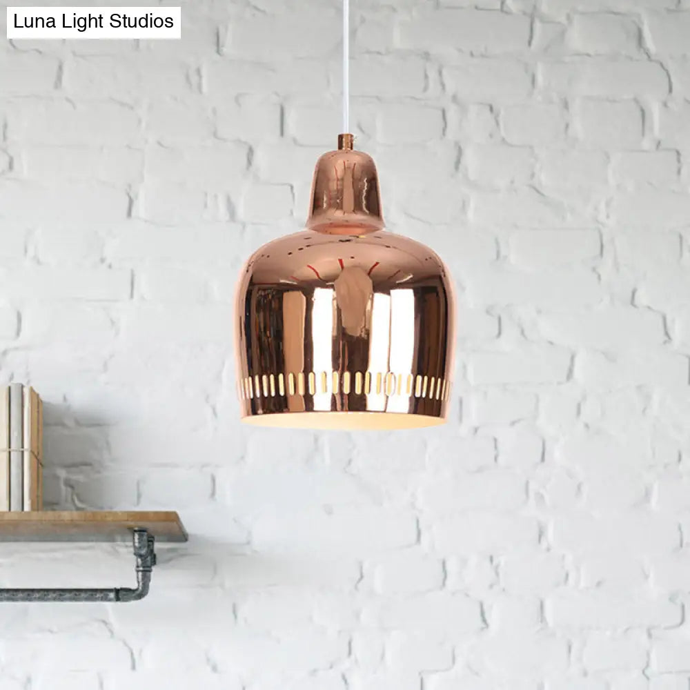 Adjustable Modern Mirror Bell Pendant Lamp - Sleek Single Hanging Light For Living Room