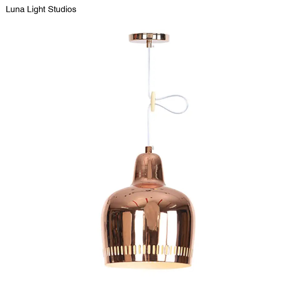 Adjustable Modern Mirror Bell Pendant Lamp - Sleek Single Hanging Light For Living Room