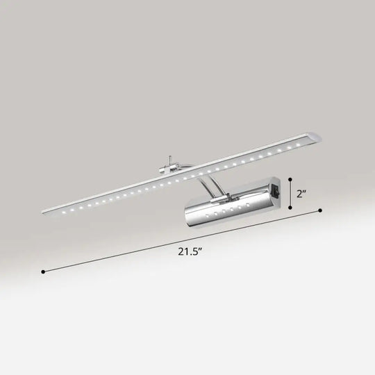 Adjustable Nickel Finish Led Vanity Sconce - Modern Linear Wall Lamp
