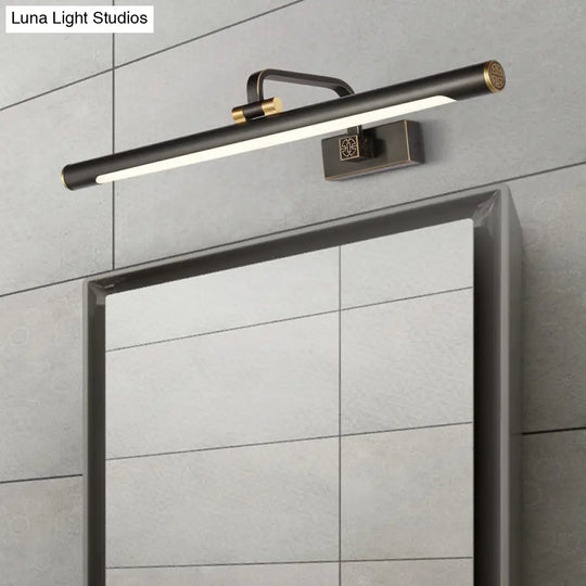 Adjustable Tubular Led Vanity Mirror Light - Traditional Black Metal Wall Lighting