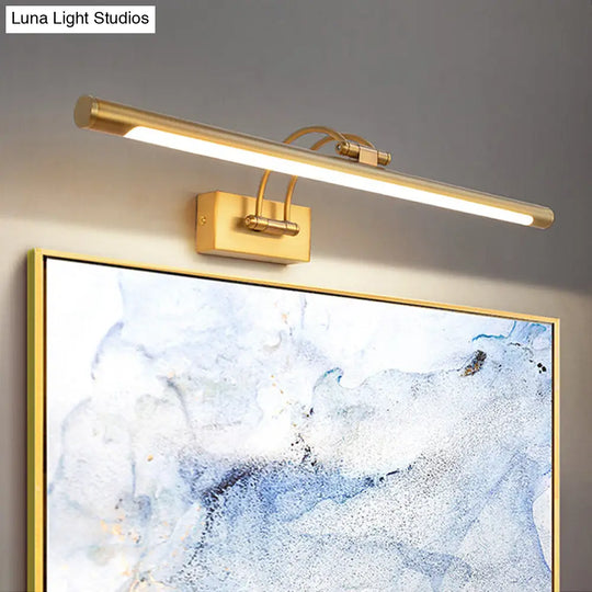 Adjustable Tubular Led Wall Sconce Vanity Light With Minimalistic Design And Plastic Shade