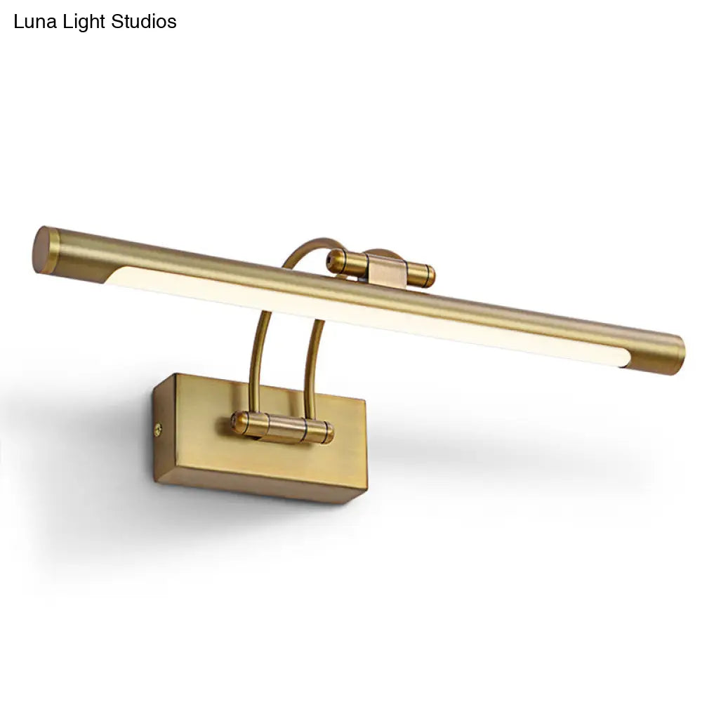 Adjustable Tubular Led Wall Sconce Vanity Light With Minimalistic Design And Plastic Shade