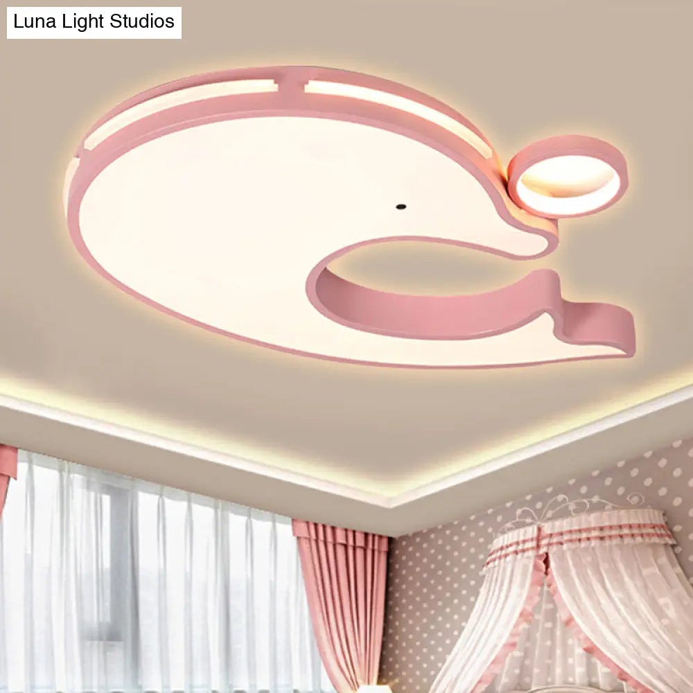 Adorable Acrylic Dolphin Led Ceiling Light - Perfect For Baby Room Or Kindergarten! Pink / Warm