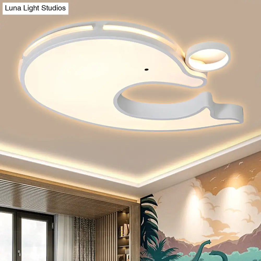 Adorable Acrylic Dolphin Led Ceiling Light - Perfect For Baby Room Or Kindergarten! White / Warm