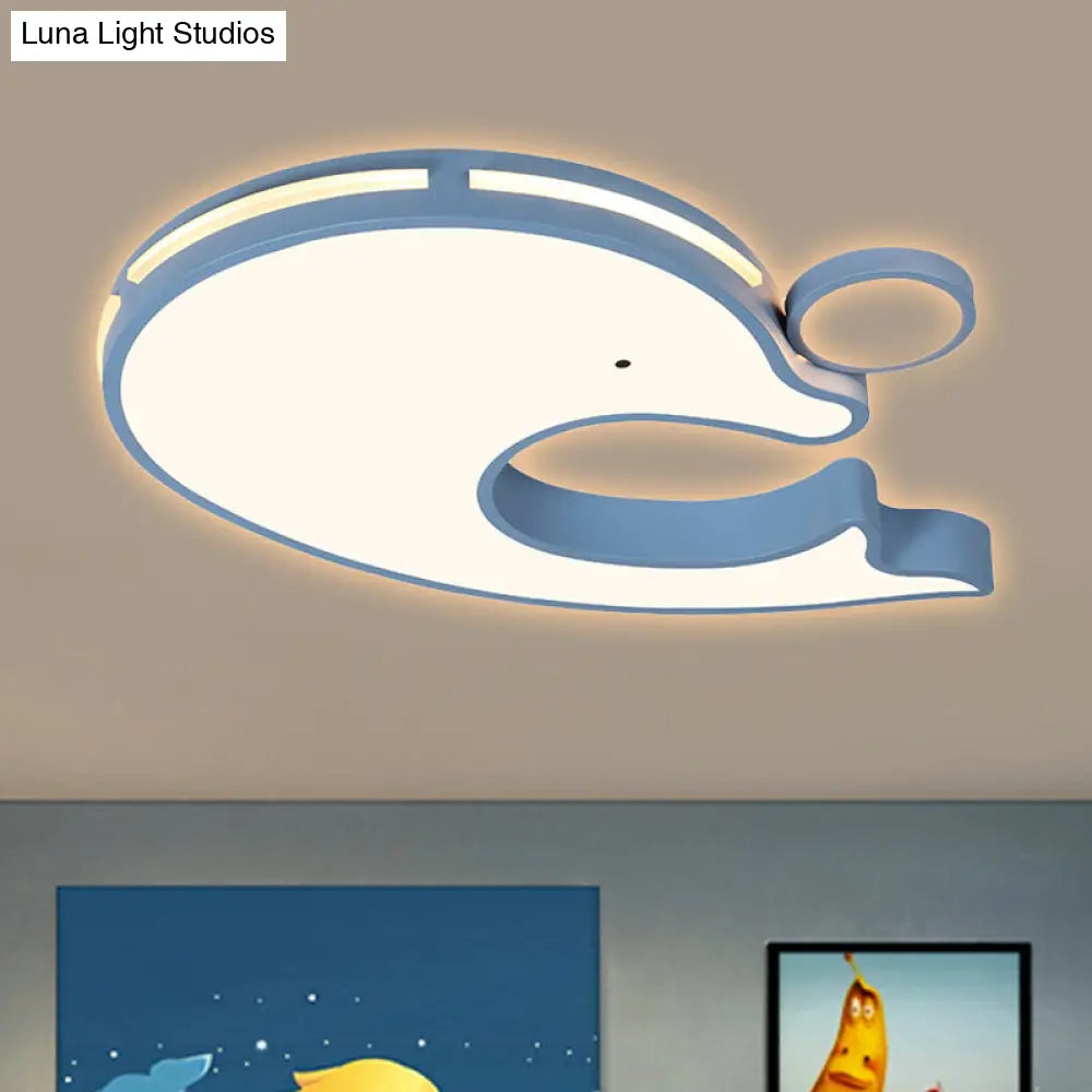 Adorable Acrylic Dolphin Led Ceiling Light - Perfect For Baby Room Or Kindergarten! Blue / Warm