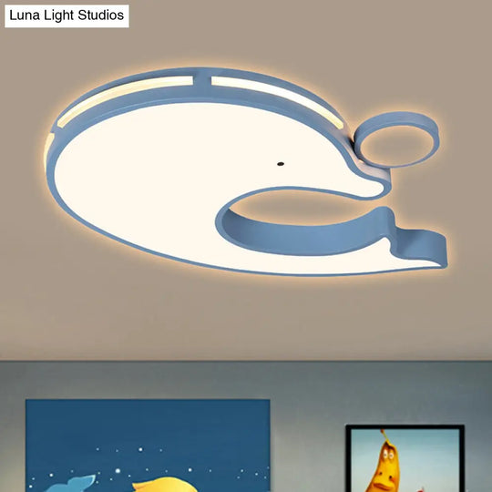 Adorable Acrylic Dolphin Led Ceiling Light - Perfect For Baby Room Or Kindergarten! Blue / Warm