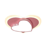 Adorable Pink Heart Led Ceiling Lamp For Girls Bedroom - Acrylic & Metal Construction