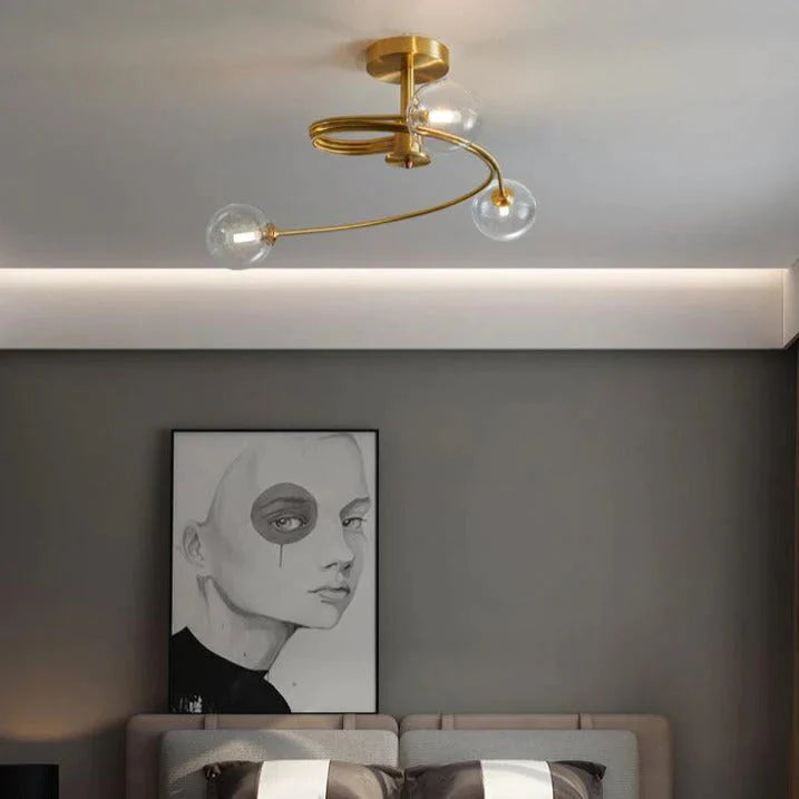 Aimee - Nordic Creative Rotation Chambre Chambre Lampe Chambre Cuivre Plafonnier
