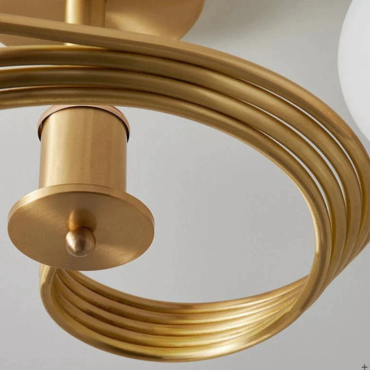Aimee - Nordic Creative Rotation Chambre Chambre Lampe Chambre Cuivre Plafonnier