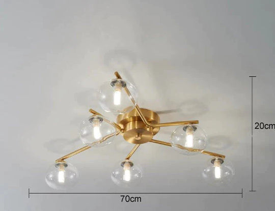 Aimee - Nordic Creative Rotation Chambre Chambre Lampe Chambre Cuivre Plafonnier