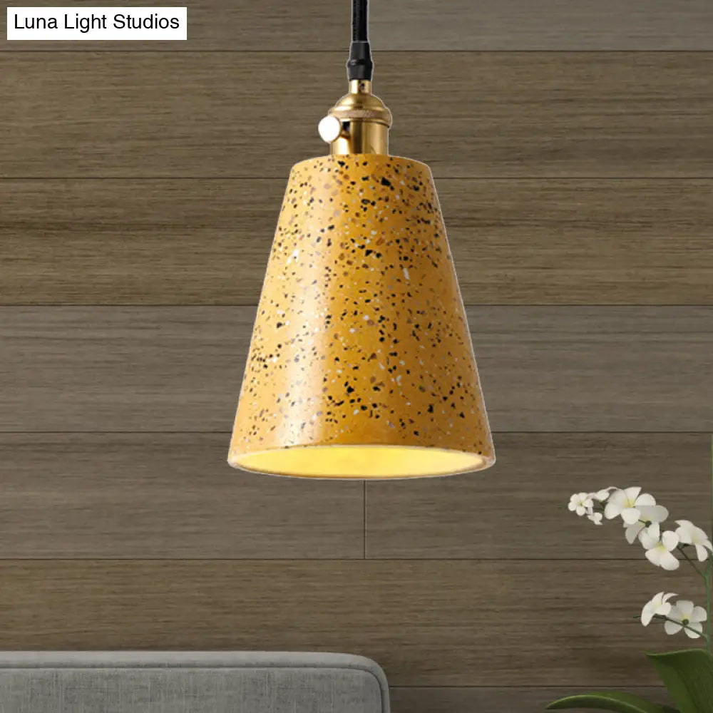 Alfa - Nordic Cone Pendant Lighting In Style Cement 1 Light Black/Grey/White Hanging Yellow