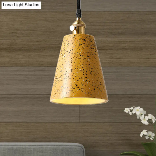 Alfa - Nordic Cone Pendant Lighting In Style Cement 1 Light Black/Grey/White Hanging Yellow