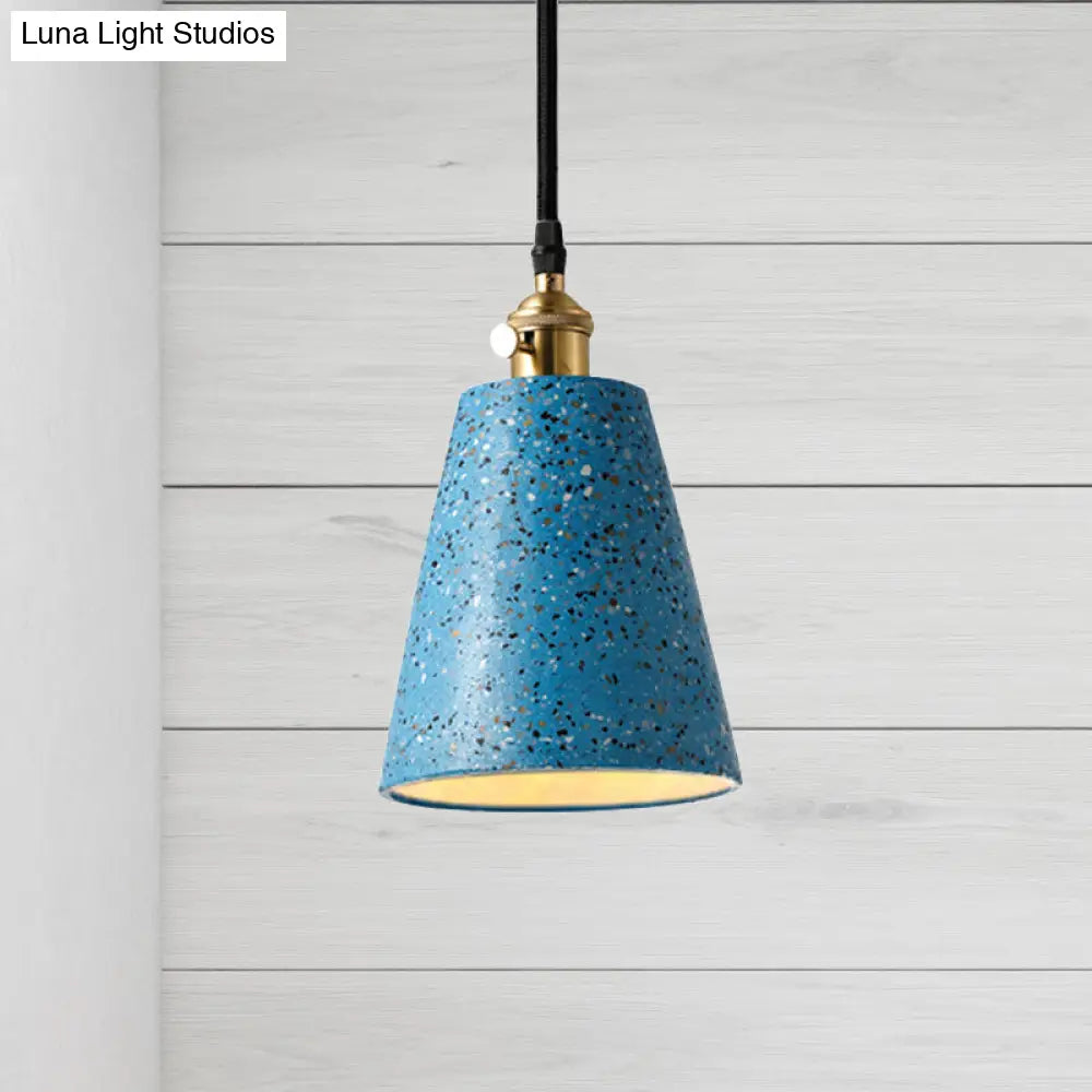 Alfa - Nordic Cone Pendant Lighting In Style Cement 1 Light Black/Grey/White Hanging Blue