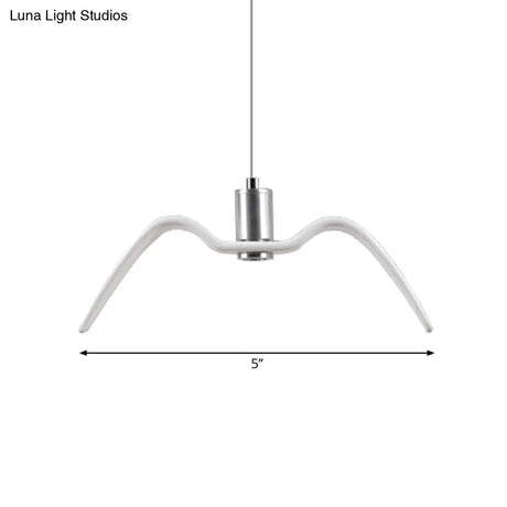 Alkalurops - Nautical Seagull Hanging Light: Led Pendant Lamp White