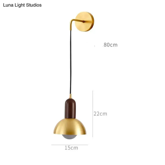 All Copper Bedside Wall Lamp Light Luxury Post Modern Simple Living Room Background Aisle Retro