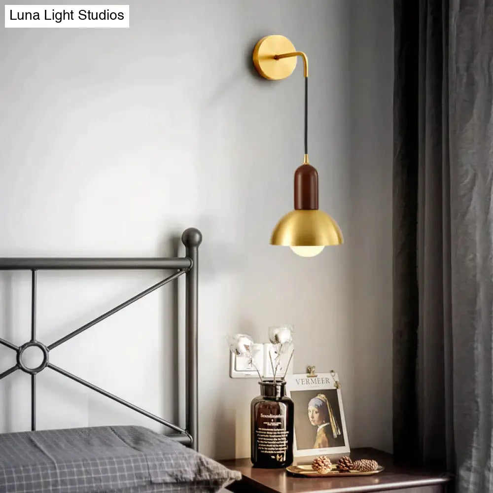 All Copper Bedside Wall Lamp Light Luxury Post Modern Simple Living Room Background Aisle Retro