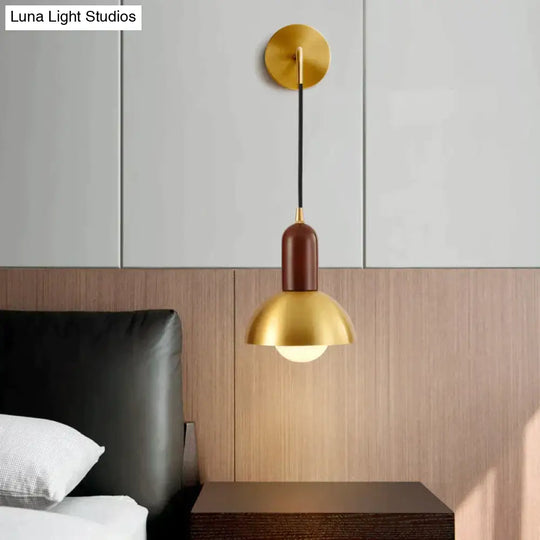 All Copper Bedside Wall Lamp Light Luxury Post Modern Simple Living Room Background Aisle Retro