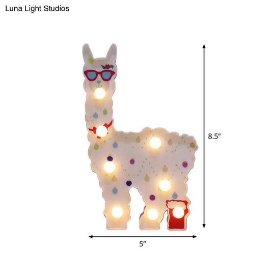 Alpaca Led Wall Night Lamp For Girls Room - Battery Operated And Contemporary Design