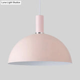 Aluminum Dome Suspension Light: Macaron Candy Pendant Lamp in Blue/Green/Yellow/Pink for Living Room