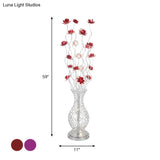 Aluminum Floor Lamp With Decorative Led Vase Shape Stand-Up Design Blossom And Ball Details