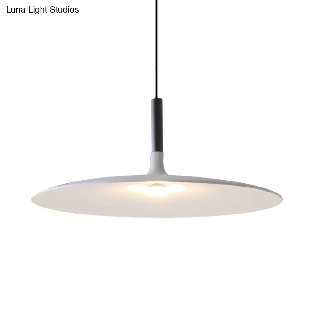 Aluminum Hanging Light: Nordic Design 1-Light Pendant For Dining Room - White/Orange/Grey