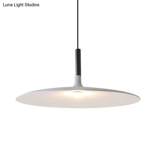 Aluminum Hanging Light: Nordic Design 1-Light Pendant For Dining Room - White/Orange/Grey